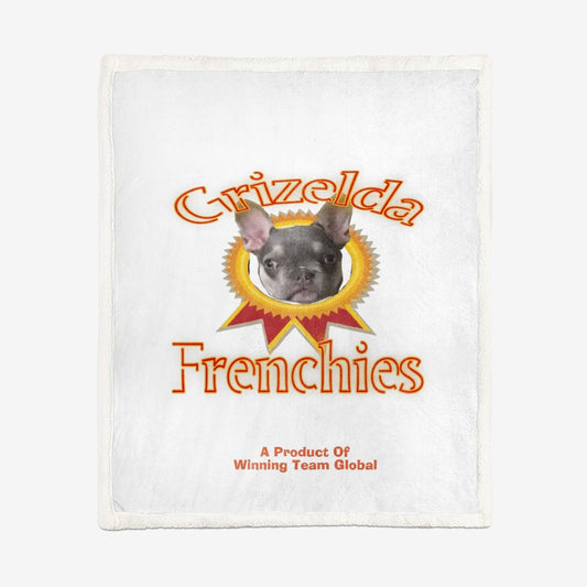 FRENCH CONNECTION Grizelda Blanko Frenchie Double-Sided Super Soft Plush Blanket