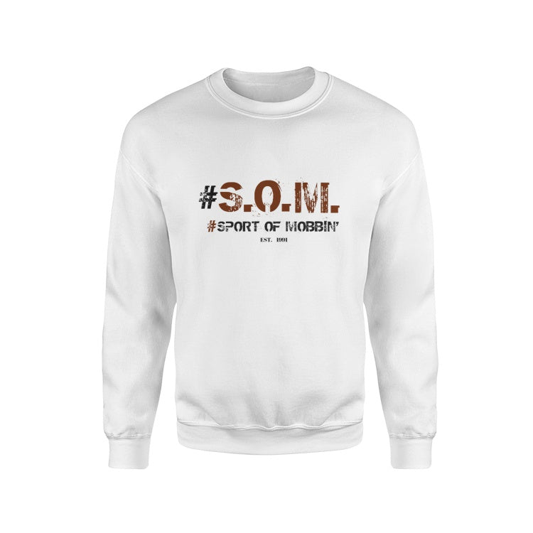 #S.O.M. WHT/Men's Crew Neck Sweatshirt