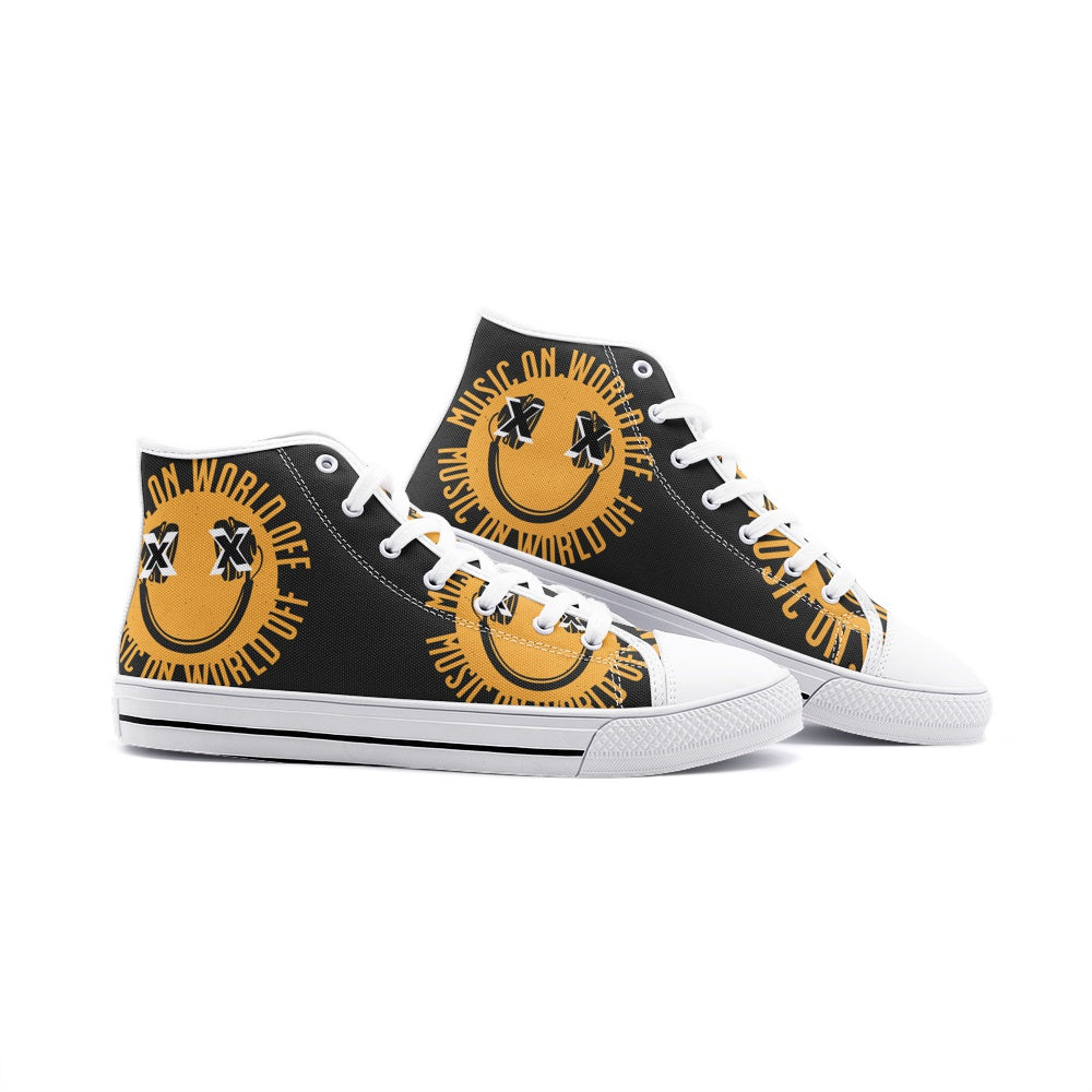 #S.O.M. BLK/YELLOW High Top Canvas Shoes