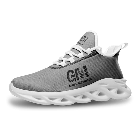 #GM GAME MEMBER Bounce Mesh Grey Knit Sneakers