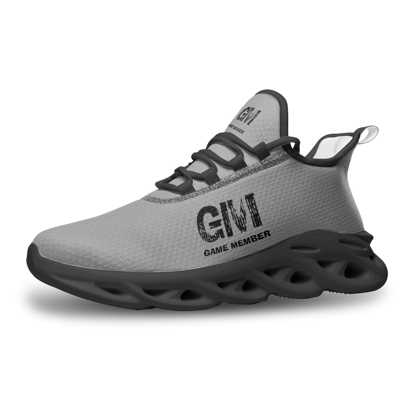 #GM GAME MEMBER Bounce Mesh Grey Knit Sneakers