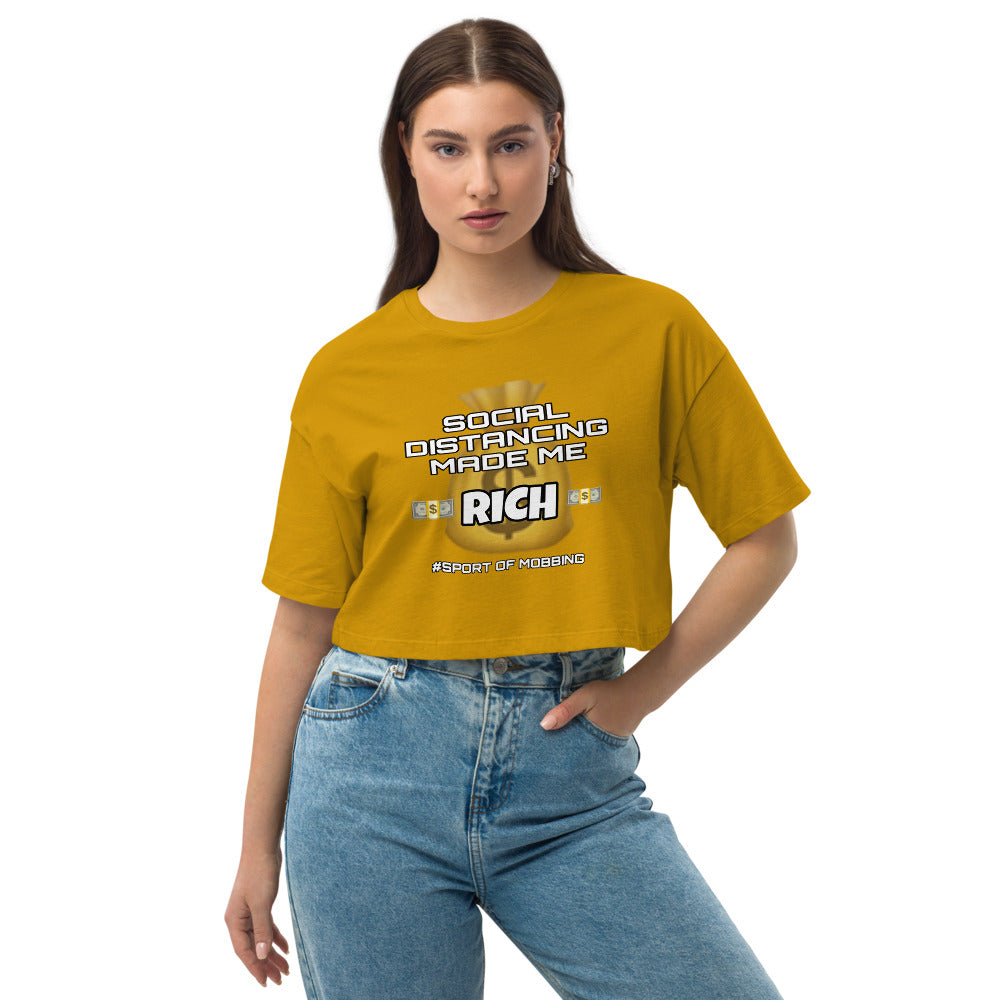 #S.O.M. RICH Loose drop shoulder crop top